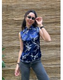 Vintage silk asian top S
