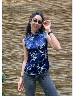 Vintage silk asian top S