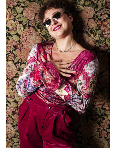 Vintage velvet top S-M