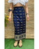 Vintage μεταξωτή έθνικ wrap φούστα maxi