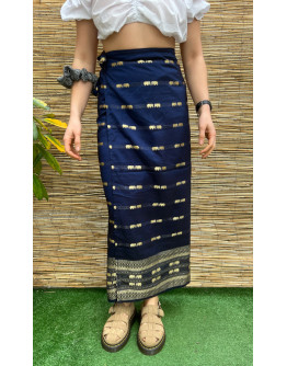 Vintage μεταξωτή έθνικ wrap φούστα maxi