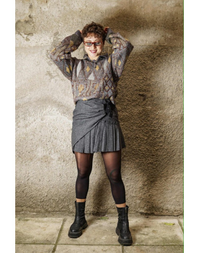 Vintage μάλλινη πλισέ φούστα M