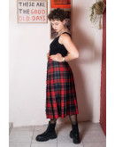 Vintage woolen wrap plaid skirt M