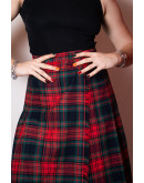 Vintage woolen wrap plaid skirt M