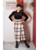 Vintage μάλλινη wrap καρό φούστα M