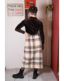 Vintage μάλλινη wrap καρό φούστα M