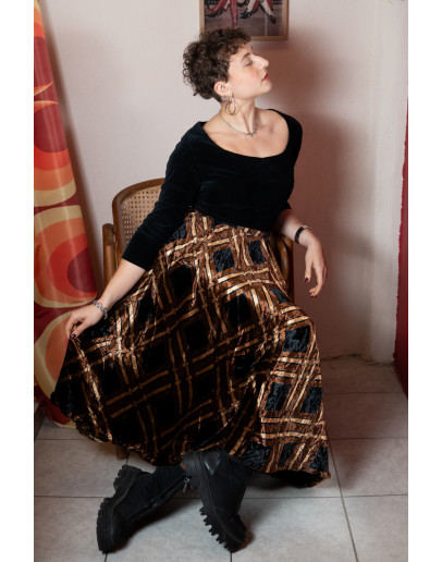 Vintage βελούδινη φούστα S