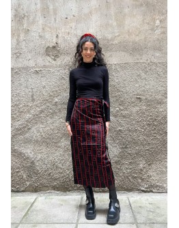 Vintage εμπριμέ wrap φούστα 