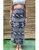 Vintage εμπριμέ wrap φούστα maxi 