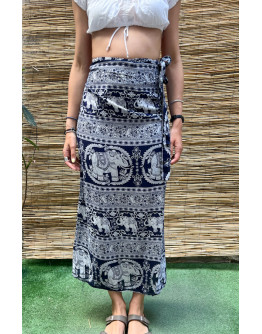 Vintage εμπριμέ wrap φούστα maxi 