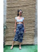 Vintage printed wrap skirt midi L