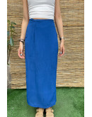 Vintage blue wrap skirt maxi M