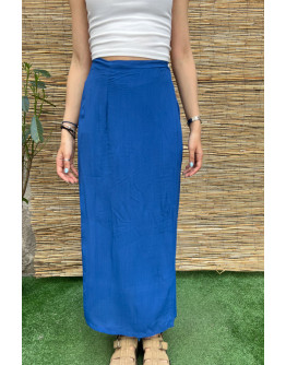 Vintage blue wrap skirt maxi M