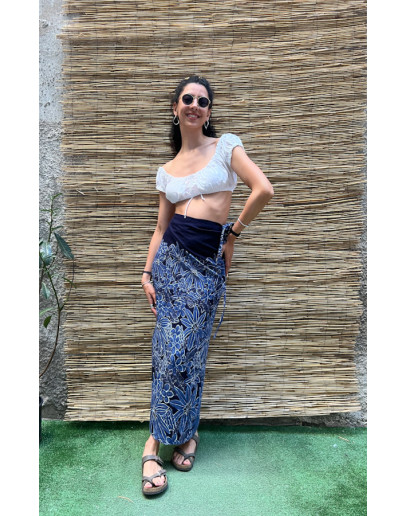 Vintage φλοράλ wrap φούστα maxi 