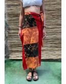 Vintage printed wrap skirt maxi