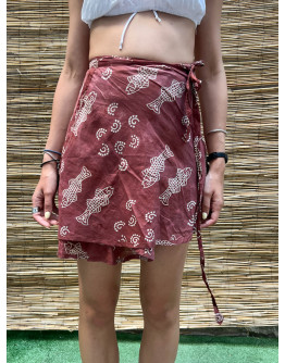 Vintage printed wrap skirt mini