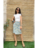 Vintage floral wrap skirt midi 