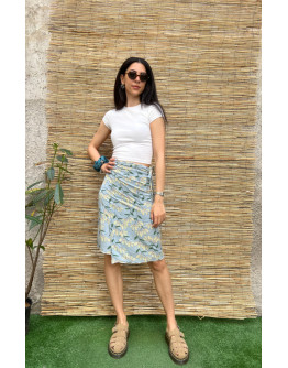 Vintage floral wrap skirt midi 