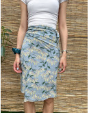 Vintage floral wrap skirt midi 