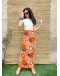 Vintage printed wrap skirt maxi
