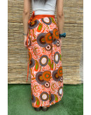 Vintage printed wrap skirt maxi