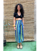 Vintage εμπριμέ wrap φούστα maxi M