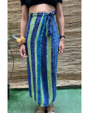 Vintage εμπριμέ wrap φούστα maxi M