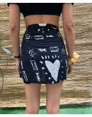 Vintage εμπριμέ wrap φούστα mini 