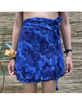 Vintage εμπριμέ wrap φούστα mini 