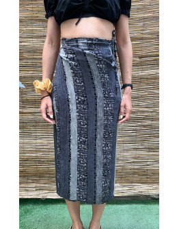 Vintage εμπριμέ wrap φούστα midi 