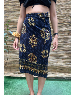Vintage εμπριμέ wrap φούστα midi 