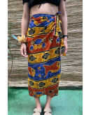 Vintage εμπριμέ wrap φούστα maxi 