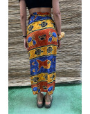 Vintage εμπριμέ wrap φούστα maxi 