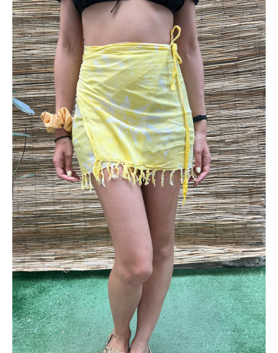 Vintage εμπριμέ wrap φούστα mini 