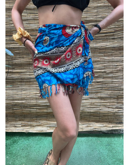 Vintage εμπριμέ wrap φούστα mini 