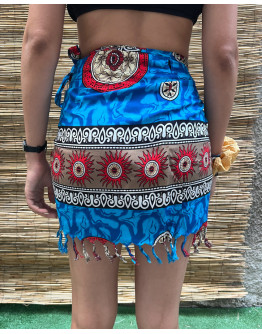 Vintage εμπριμέ wrap φούστα mini 