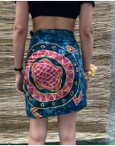 Vintage εμπριμέ wrap φούστα mini 