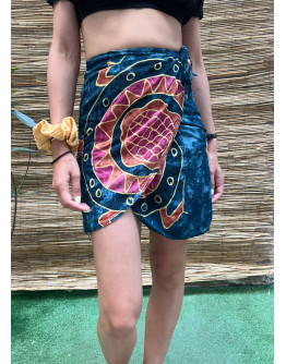 Vintage εμπριμέ wrap φούστα mini 