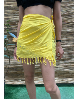 Vintage wrap φούστα με κεντημένες λεπτομέρειες mini 