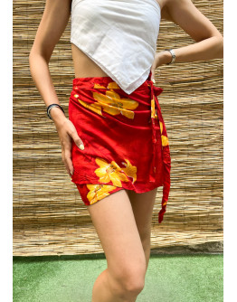 Vintage φλοράλ wrap φούστα mini 