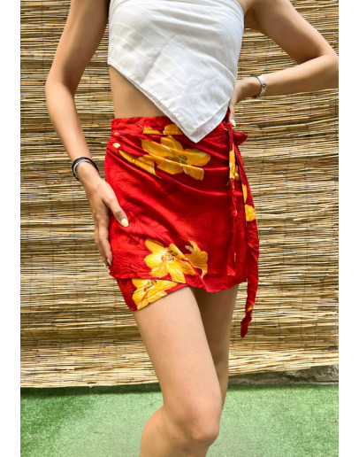 Vintage φλοράλ wrap φούστα mini 