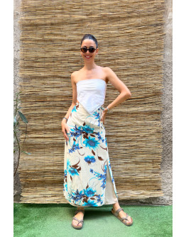 Vintage φλοράλ wrap φούστα maxi 