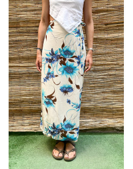 Vintage φλοράλ wrap φούστα maxi 