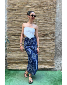 Vintage εμπριμέ wrap φούστα maxi 