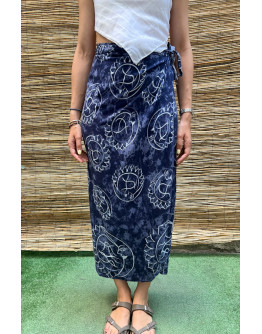 Vintage εμπριμέ wrap φούστα maxi 