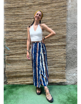 Vintage εμπριμέ wrap φούστα maxi 