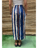 Vintage εμπριμέ wrap φούστα maxi 