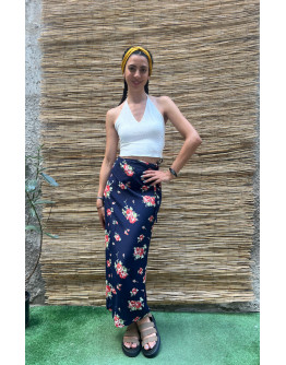 Vintage φλοράλ wrap φούστα maxi 