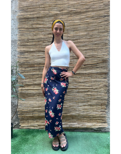 Vintage φλοράλ wrap φούστα maxi 