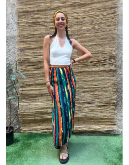 Vintage εμπριμέ wrap φούστα maxi 
